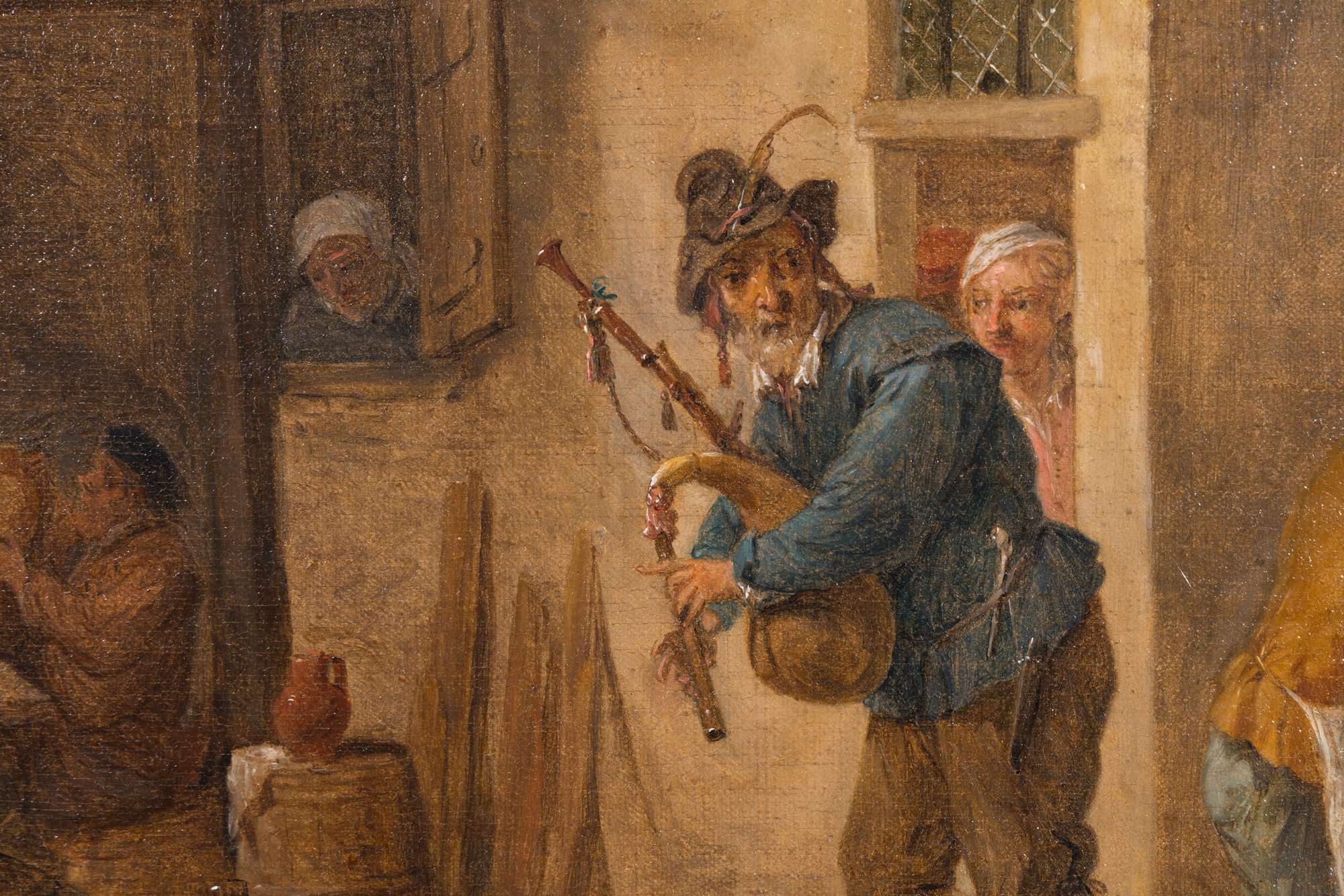 DAVID TENIERS THE YOUNGER - The Kermesse of Saint George (A Village Festival) - oil on canvas - 33 x 22 3/4 in.